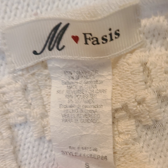 (1209) M Fasis Woman's Lace Blouse, Size: Small, Color: White - Picture 13 of 14
